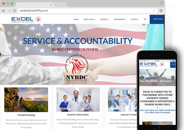 Website Example: Excel Medical Staffing