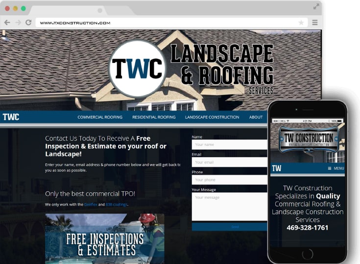 Website Example: TWC Landscape & Roofing Services